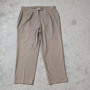 JM COLLECTION Brown High Rise Straight Leg Front Zip Career Pants; Size 18